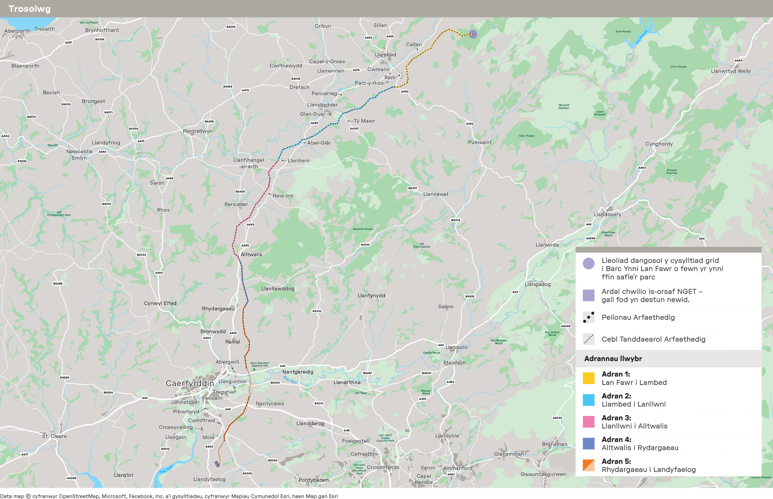 Ein map llwybr dewisol